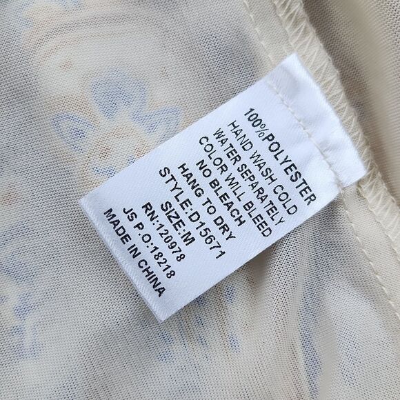 Anthropologie - Entro - Paisley Print One Shoulder Dress Tie Waist Ruffled Hem M - Picture 5 of 8